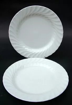 Buy TWO BHS Not Churchill China White Regal Pattern Lg Dinner Plates 26.5cm Dia • 7.50£