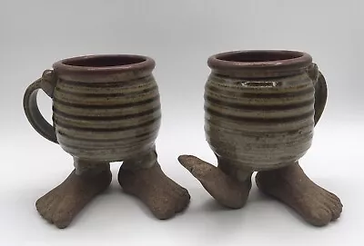 Buy Vtg Pair Ugly Feet Foot Stoneware Pottery Mug Stein Browns Signed MS 80’s Retro • 44.41£