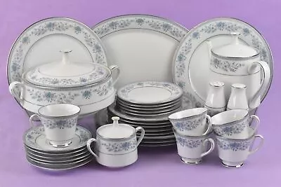Buy Contemporary Fine China Noritake Dinner Set Blue Hill 2482 Cups Plates Pots Dish • 49.99£