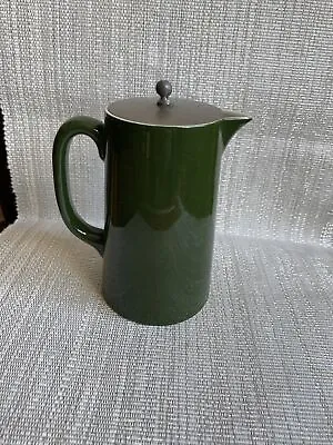 Buy Cauldon Pottery Coffee Pot Lovely Green Colour With Metal Lid  • 8£