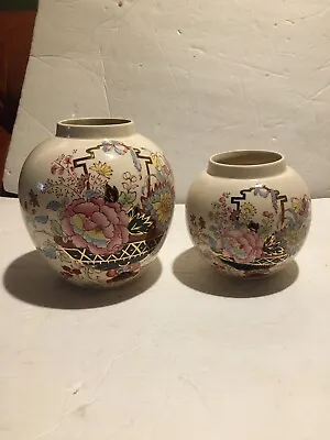 Buy 2 Masons Regency England Porcelain Vase Patent  Ironstone China Chinoiserie • 80.61£