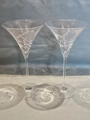 Buy Dartington Crystal Set Of 2 Glitz Martini Glasses With Swarovski Elements GC • 22.99£