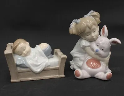 Buy 2x NAO, LLADRO Spanish Porcelain Figures I LOVE YOU SO MUCH & SNUGGLE DREAMS S77 • 11.50£