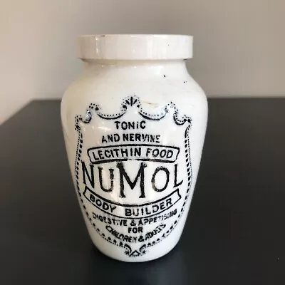 Buy NUMOL Vintage LARGE Glazed Stoneware Jar 1920's Pharmacy Pot LECITHIN JAR • 12£