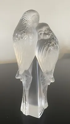 Buy Lalique Crystal Eternal Love Two Parakeets Birds Statue Deux Perruches Mint • 417.92£