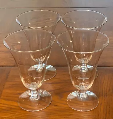 Buy Set Of 4 Vintage Clear Crystal, Flared Rim, Footed 9 Oz. Iced Tea Glasses • 19.20£