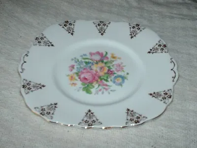 Buy Vintage Princess Bone China Cake Plate 23 Cm X 22 Cm Wide Floral With Gilding • 12£