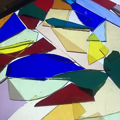 Buy Stained Glass Offcuts Rainbow Colours Small Pieces Copper Foil Or Mosaic 30x30cm • 9£