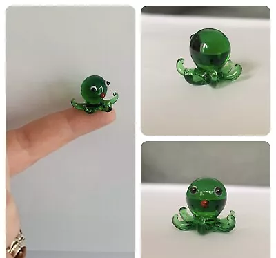 Buy Tiny Handmade Green Octopus Lampwork Glass Animal Figure • 4.29£