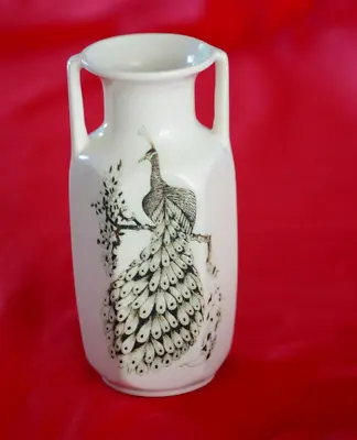 Buy Kingston Pottery Peacock Vase – Vintage  8” Tall • 6.99£
