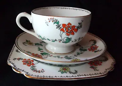 Buy Duchess Fine Bone China Trio Cup Saucers Plate  White And Floral.circa 1920 • 4.16£