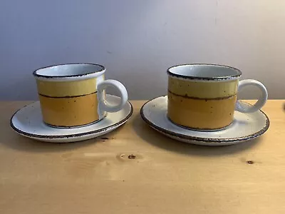 Buy Vintage Midwinter Stonehenge Sun Tea/Coffee Cup And Saucer Yellow Orange X 2 • 10£
