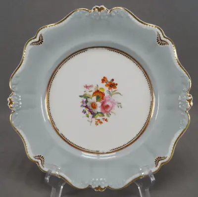 Buy Ridgway Pattern 3055 Gloucester Shape Hand Painted Flowers Grey & Gold Plate A • 118.12£