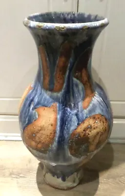 Buy Beautiful Brutalist Studio Pottery Stoneware Abstract Glaze Vase Signed  Rare • 39.99£