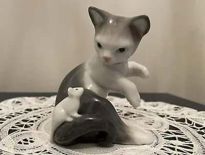 Buy Lladro Cat And Mouse Figurine, Porcelain Kitten Ornament • 17.50£