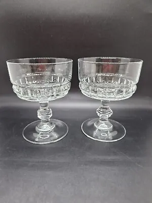 Buy 2x Clear Glass Stemmed MCM 1970s Esso/Shell Sundae Dishes • 8£