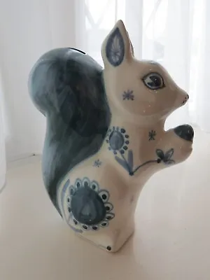 Buy Vintage David Sharp Rye Pottery Hand Painted Blue & White Squirrel Height 23cms • 14.95£