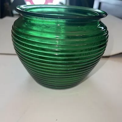 Buy Vntg Green Rib Glass Beehive Vase 1162 National Pottery Co. Cleveland, Ohio USA • 11.27£