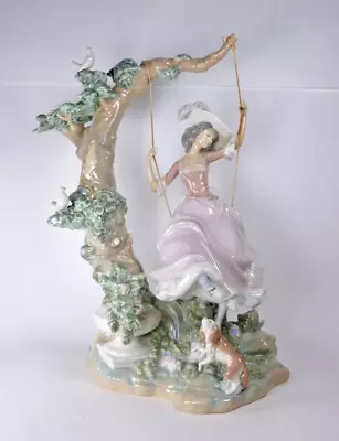 Buy Lladro Figure Victorian Girl On Swing - Perfect! • 395£