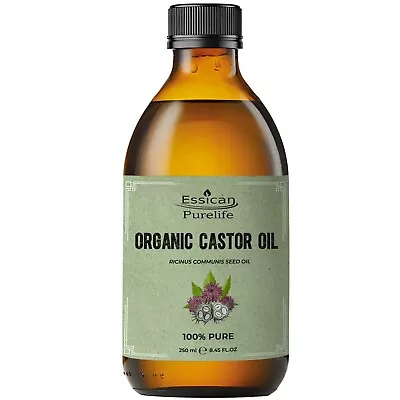 Buy Organic Castor Oil 250ml 100% Natural - Glass Bottle, Cold Pressed, Hexane Free • 9.95£