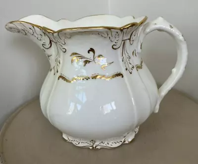 Buy Antique Rockingham Brameld White & Gilt 826 Pattern Pitcher Water Jug Vase C1830 • 19.99£