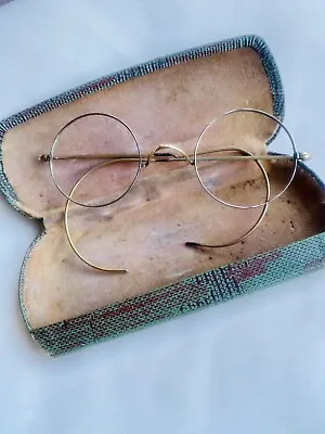Buy Antique Gold Wire 1920's/30's  Glasses & Case • 50£