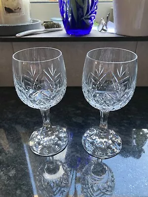 Buy 2 Cut Glass Wine Glasses • 10£