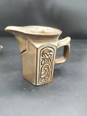 Buy Tyn Llan Studio Pottery Celtic Bird Design Brown Glazed Milk Jug Creamer • 12£