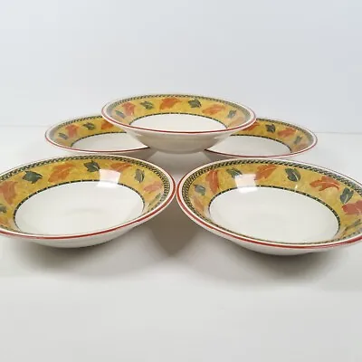 Buy Staffordshire Tableware Savannah Cereal Soup Bowls 17cm Leaf Pattern England X 5 • 24.99£