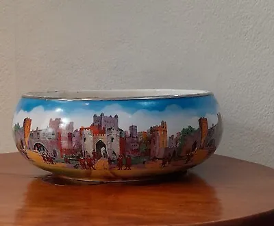 Buy Vintage Newhall Pottery Tower Of London Beefeaters Fruit Bowl 1920s • 50£