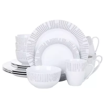 Buy 16pc Dinner Set Porcelain Dinnerware Plates Bowls Mugs Cups Serving Dishes For 4 • 49.95£