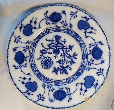 Buy Antique Flow Blue Transferware Allertons Onion Pattern  9 In Plate England • 28.56£