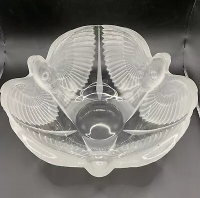 Buy Art Deco Crystal Early Rene Lalique Frosted Dove Bowl • 156.54£
