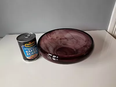 Buy Davidson Cloud Swirl Art Glass Bowl In Purple - 23.5 Cm - 1930's • 13£