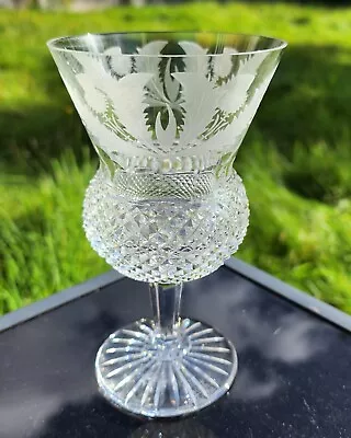 Buy EDINBURGH CRYSTAL 'THISTLE' PATTERN  1 X LARGE WINE GLASSES OLDER BACKSTAMP • 85£