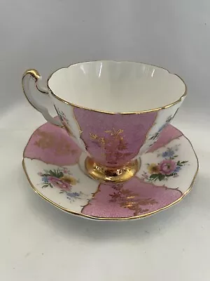 Buy Vintage Adderley England Fine Bone China Pink And White Teacup And Saucer Set • 28.42£