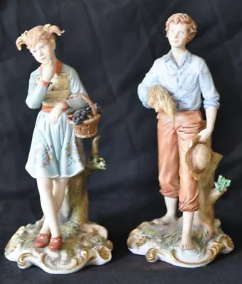 Buy Vintage Sandro Magginoi Capodimonte Porcelain Boy & Girl Figurines. • 15£