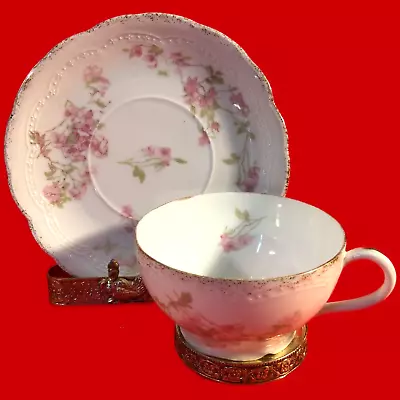 Buy Rosenthal Cup And Saucer Antique Pink Floral Miramare Bavaria • 14.38£
