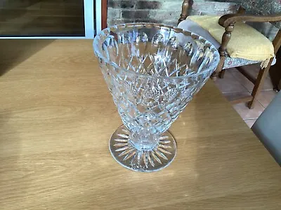 Buy Stunning Vintage Large Heavy Cut Crystal Glass Vase 7.5” Excellent Condition • 10.99£
