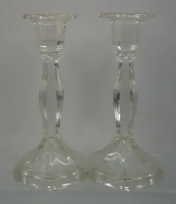 Buy Glass Pillar Vintage Dinner Table Candlesticks (Set Of 2) • 8£