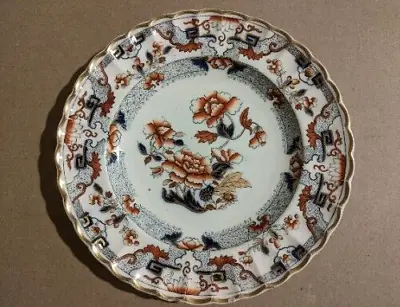 Buy Antique 1884 Copeland Imari Pattern No. 1435 Scalloped Plate • 16£