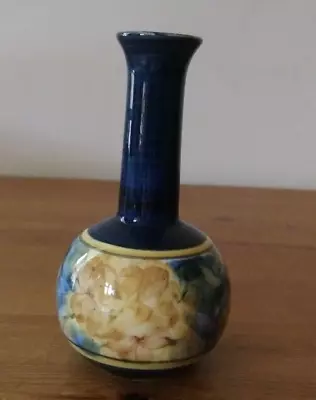 Buy Jersey Pottery Small Bud Vase Floral & Royal Blue  Hand Painted  Signed • 12£