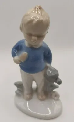 Buy Vintage Porcelain Figure Boy In Garden Lladro Style Colours Possibly German • 10£