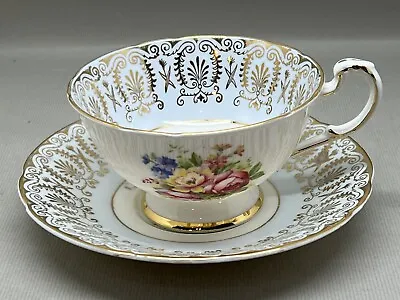 Buy Paragon Blue Gold Floral  Cup & Saucer Bone  China (P-224 217) (A) • 18.50£
