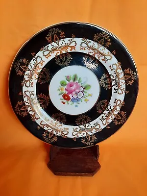 Buy Royal Grafton Fine Bone China Vintage Black Floral Side Plate • 2£