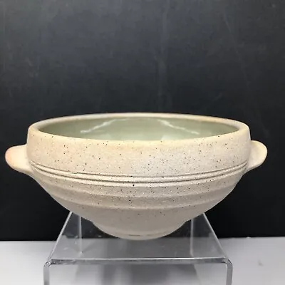 Buy Leach Stoneware Lugged Soup Bowl Ash Glaze Interior, Unglazed Exterior #750 • 35£