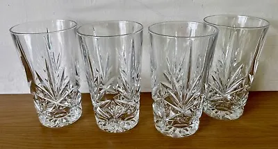 Buy 4 X Vintage Highball Cocktail Tumbler Cut Glass Heavy Glasses • 10£