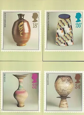 Buy 4 1987 Royal Mail PHQ Cards Studio Pottery Bernard Leach Hans Coper Lucie Rie • 3.50£