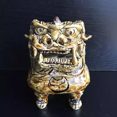 Buy SHISI Statue Incense Burner Oribe Ware Pottery 55 Inch Koro Figurine Japanese • 233.55£