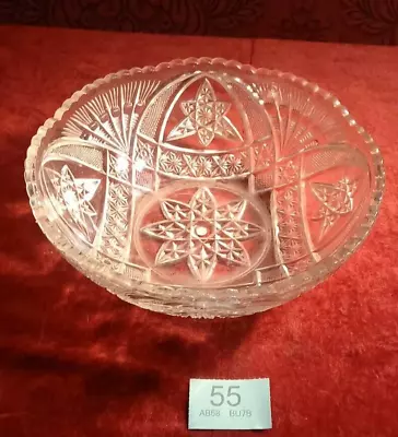 Buy Vintage Cut Glass Crystal Fruit Or Trifle Bowl 22cm • 0.99£